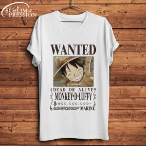 One Piece T-shirt Otaku Teshirt Wanted Luffy Cosplay Tshirt Anime Manga